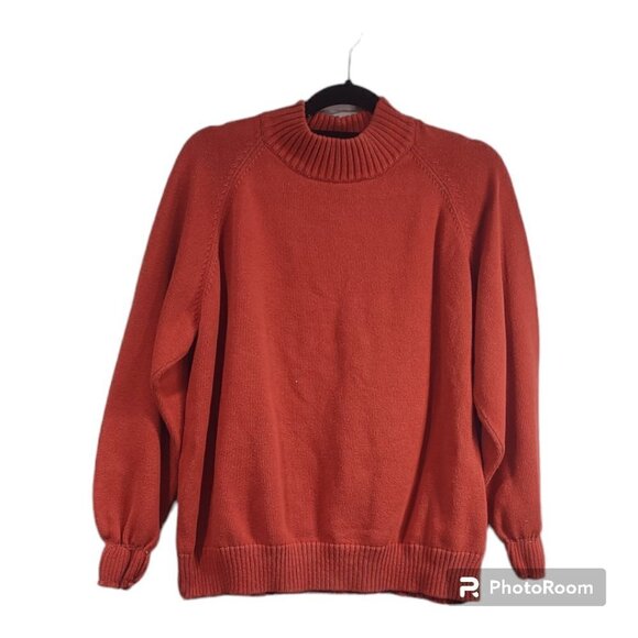 Jeanne Pierre Women's Burnt Orange Mock Neck Sweater Size 2X - Picture 1 of 8